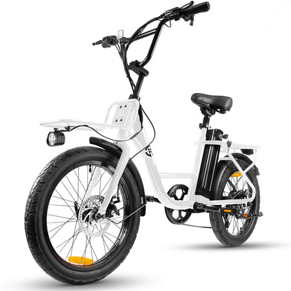 6MSKS 1000W City and Cargo E-Bike for Adults | Low-Step Frame for Easy Mounting, 20" Fat Tires, Hydraulic Brakes & Integrated Rear Rack