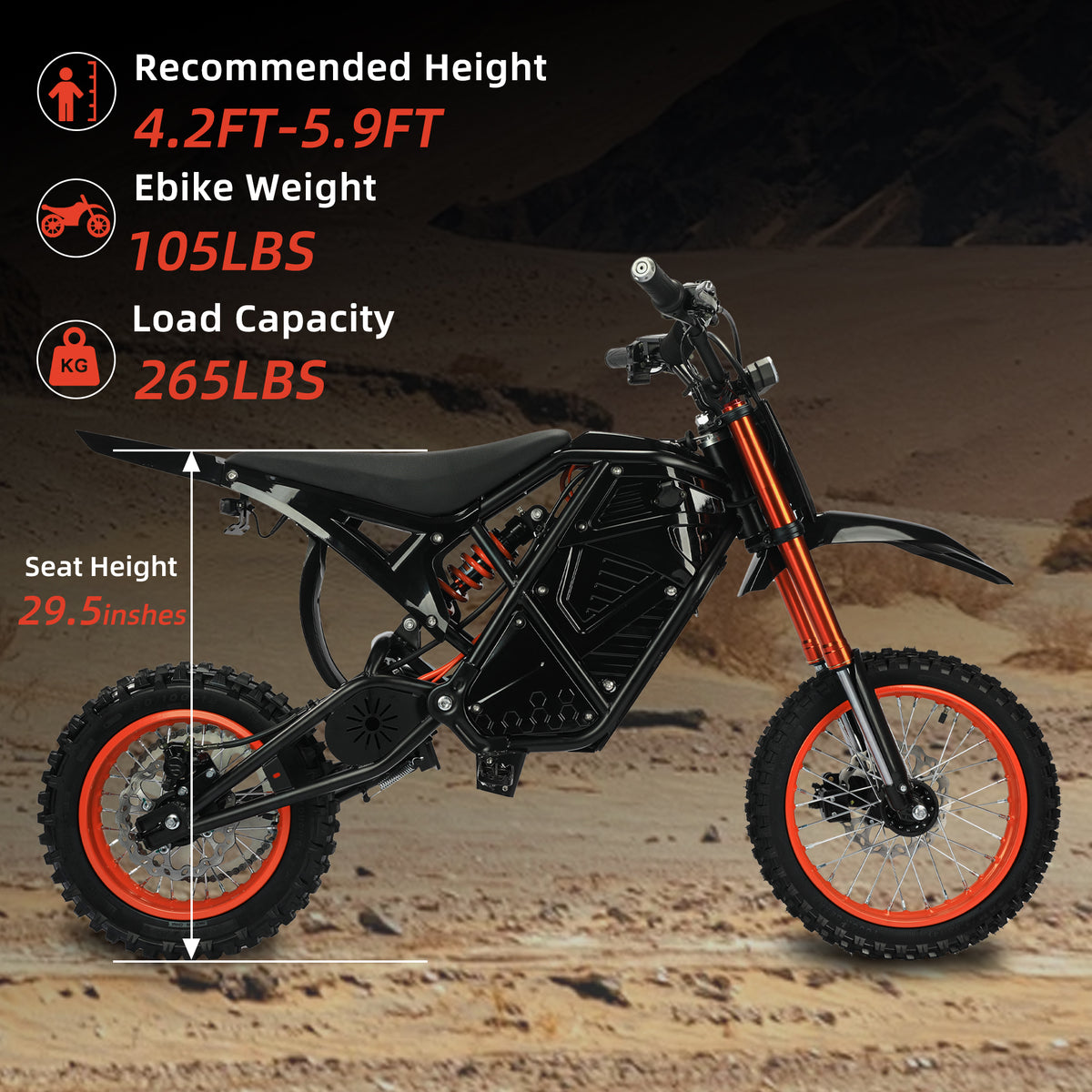 6MSKS Ebike motocicleta eléctrica V8  2000W  23Ah 14 "/12" 45miles 37MPH