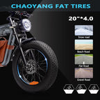 6MSKS 1500W High-Speed Electric Motorcycle for Adults, 48V 29AH Battery, 40MPH Top Speed, 20x4 Fat Tire Electric Bike