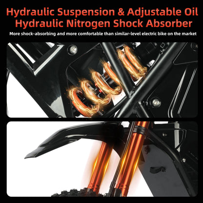 [2025 NEW]Ebike electric motorcycle V8 city off-road electric bicycle 2000W high-power motor 23Ah High Capacity Battery 45miles long endurance Off-Road Performance Tire 14"/12" 45miles Super Long Travel 37MPH Electric Bike Off-road Age 13+