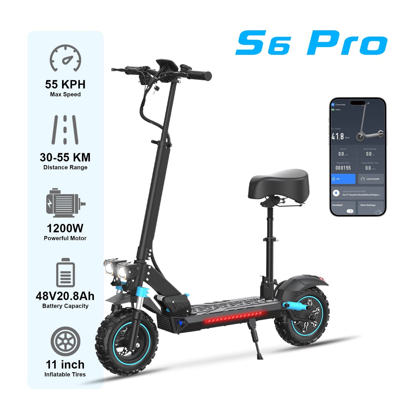 6MSKS S6PRO 1200W  Adult electric scooter