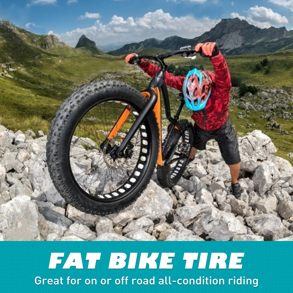Un juego de cámara y cubierta extragruesas de 20*4.0 para moto de nieve, cámara de caucho butílico engrosada de 20*4.0 para bicicleta eléctrica todoterreno de playa de 20 pulgadas, cubierta gruesa y duradera