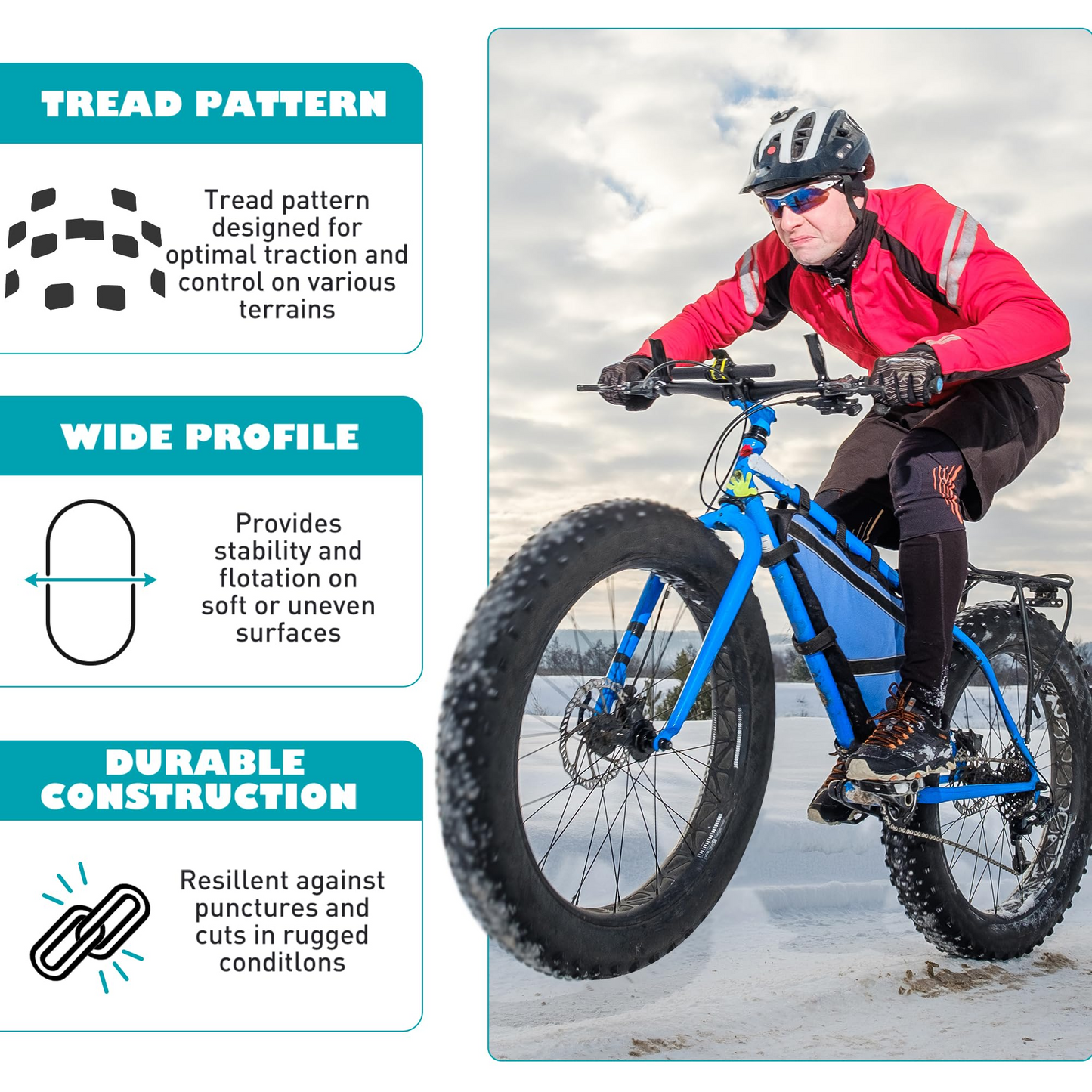 A set of 20*4.0 extra-wide snowmobile outer tube and inner tube, 20-inch off-road beach electric bike 20*4.0 bicycle thickened butyl rubber inner tube, thick and durable outer tube