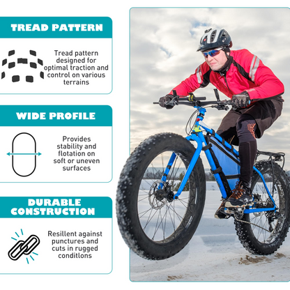A set of 20*4.0 extra-wide snowmobile outer tube and inner tube, 20-inch off-road beach electric bike 20*4.0 bicycle thickened butyl rubber inner tube, thick and durable outer tube