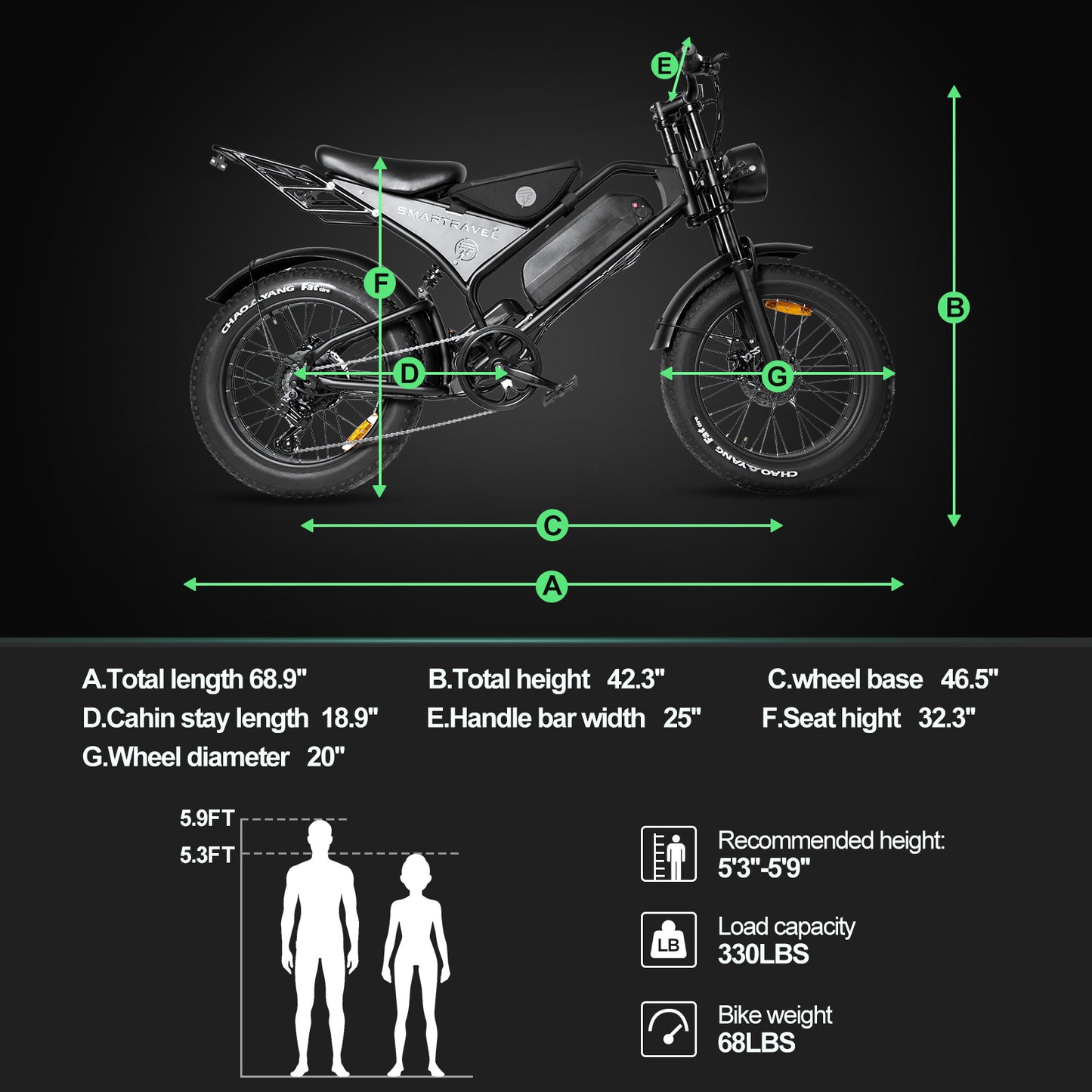 DK401 Ebike electric bike 20“Fat Tire Dirt Bike, 1000W Motor 48V18AH Removable Battery, 7 Speed Electric Motorcycle, 40-60 Miles Range, 28MPH