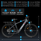 6MSKS 500W Electric Bike for Adults, 40Mi 20MPH Commuting & Mountain E-Bike, 360Wh Removable Battery, 7-Speed, 24" Tires with Front Suspension