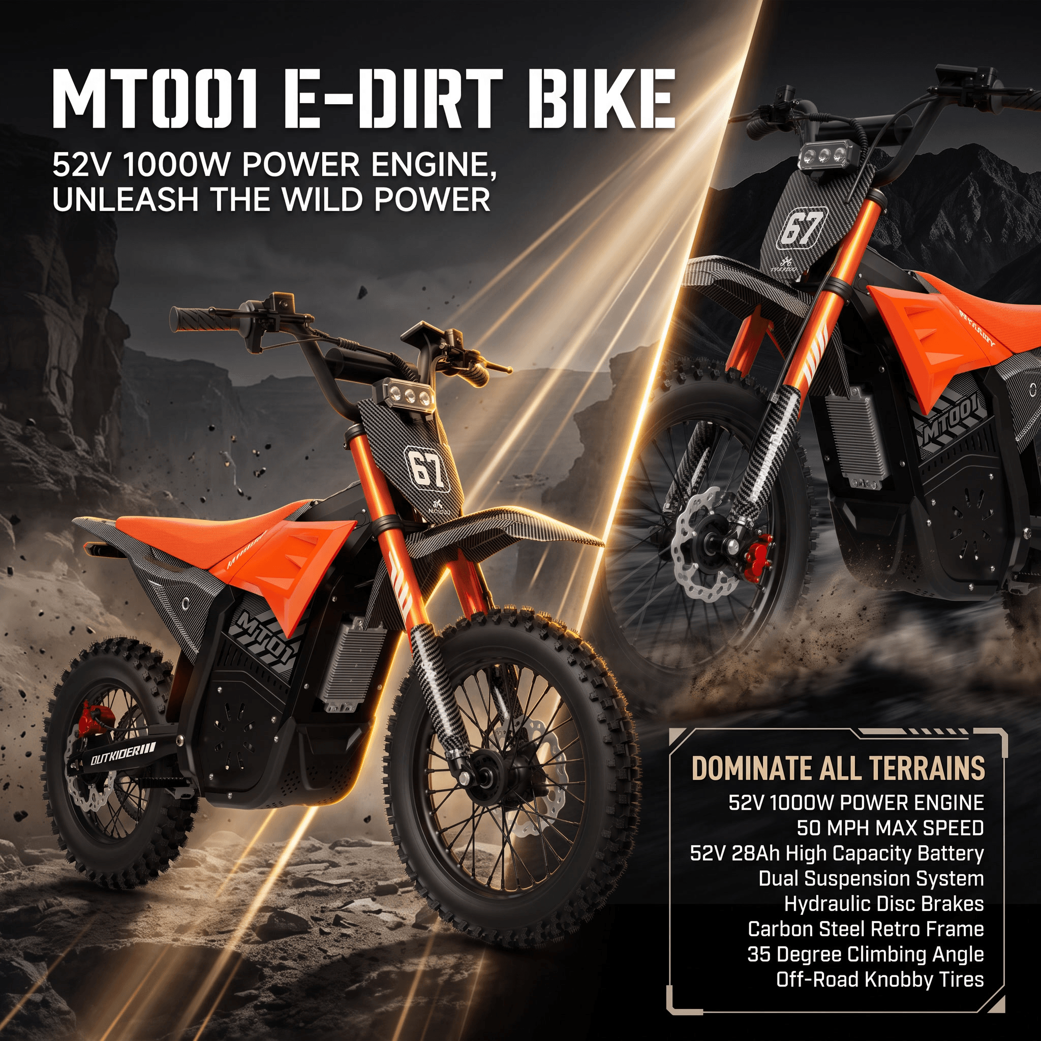 6MSKS MT001 Adult Electric Motorcycle Ebike