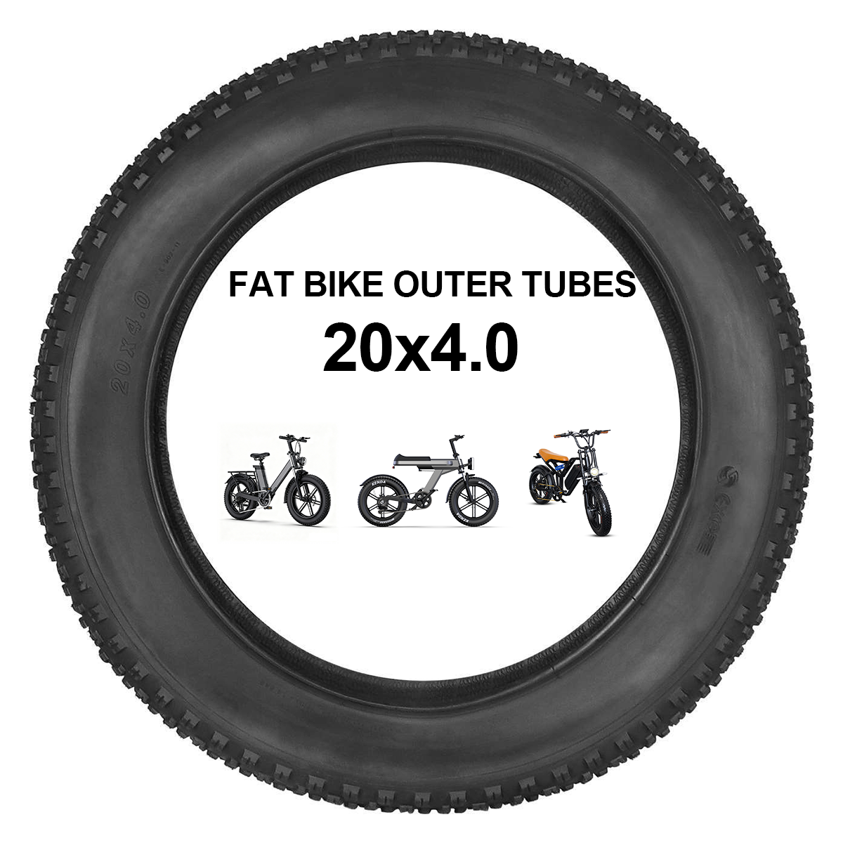 A set of 20*4.0 extra-wide snowmobile outer tube and inner tube, 20-inch off-road beach electric bike 20*4.0 bicycle thickened butyl rubber inner tube, thick and durable outer tube