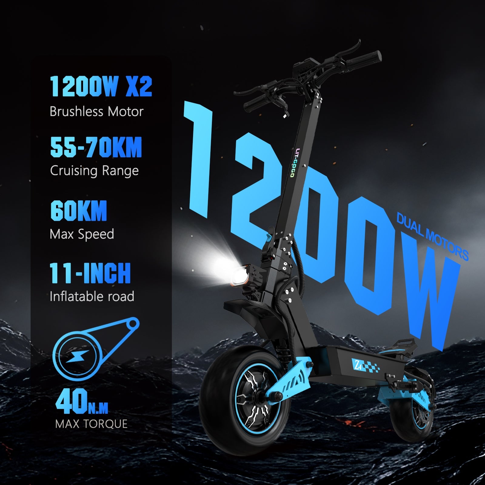 6MSKS Z4 1200W  Adult electric scooter