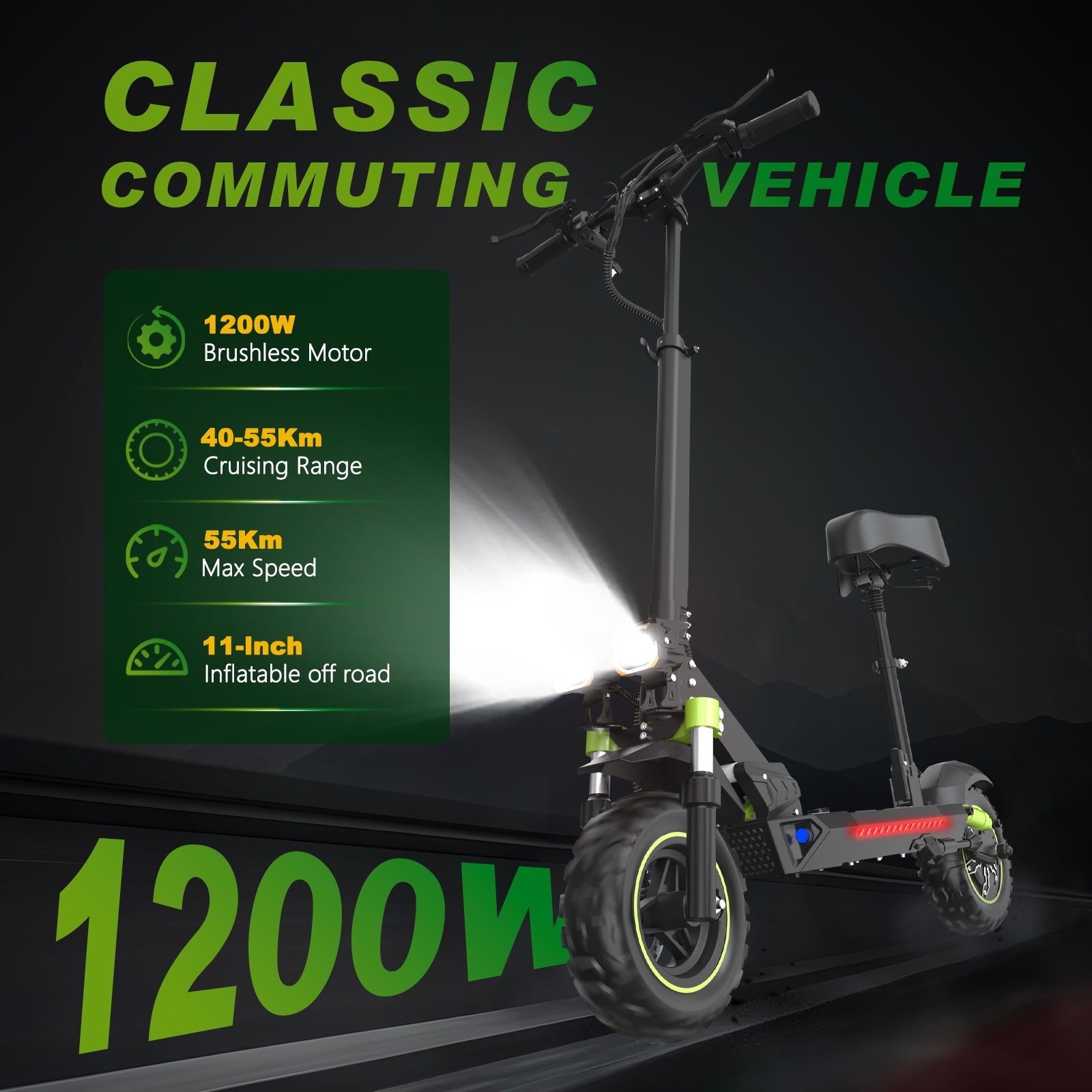 6MSKS S6 1200W  Adult electric scooter