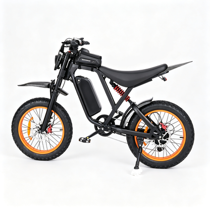 GT700 20"Electric bike 2000W 35MPH Adult E-Bike 48V 18AH Fat Tire Full Suspension Black