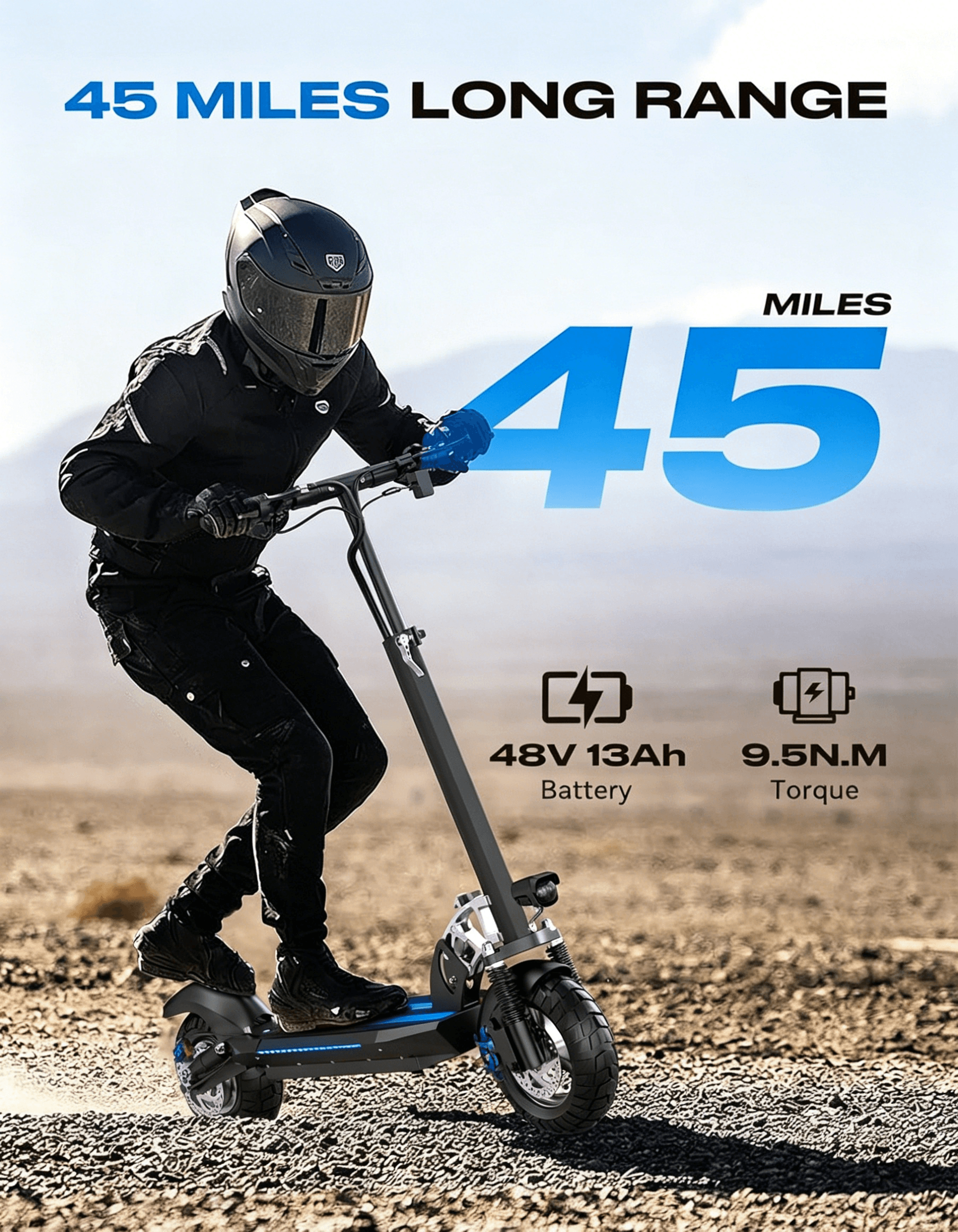 6MSKS M4X Urban commuter 10-inch electric scooter 48V 800W powerful motor maximum speed 28MPH maximum travel 50KM front and rear dual suspension shock absorption and double disc brake with seat package long commute