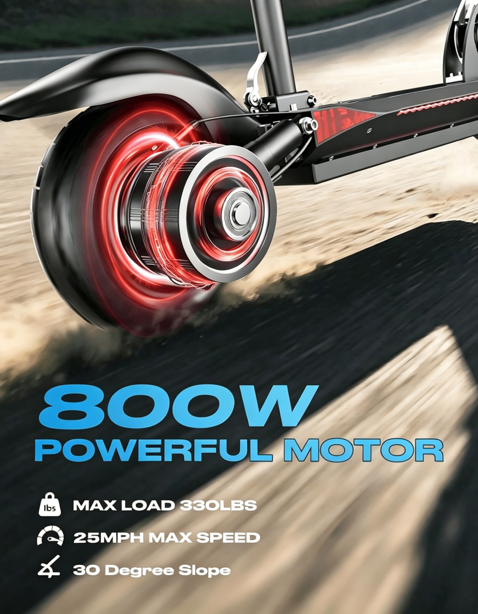 6MSKS M4X Urban commuter 10-inch electric scooter 48V 800W powerful motor maximum speed 28MPH maximum travel 50KM front and rear dual suspension shock absorption and double disc brake with seat package long commute